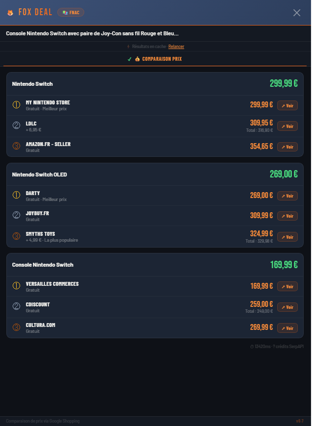 Page produit avec Fox Deal