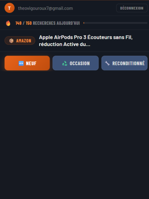 Interface principale Fox Deal